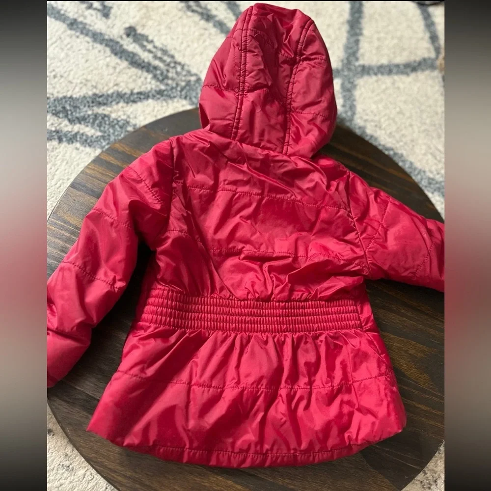 Gymboree Red Hooded Puffer Jacket with Faux Fur Trim